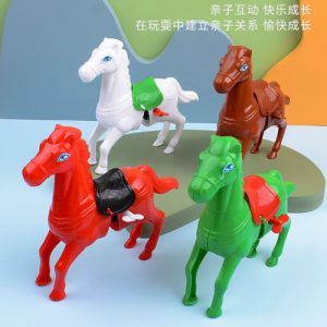 Clockwork jumping horse Simulation animal plush jumping stail children’s toys -1pcs (Any Color)